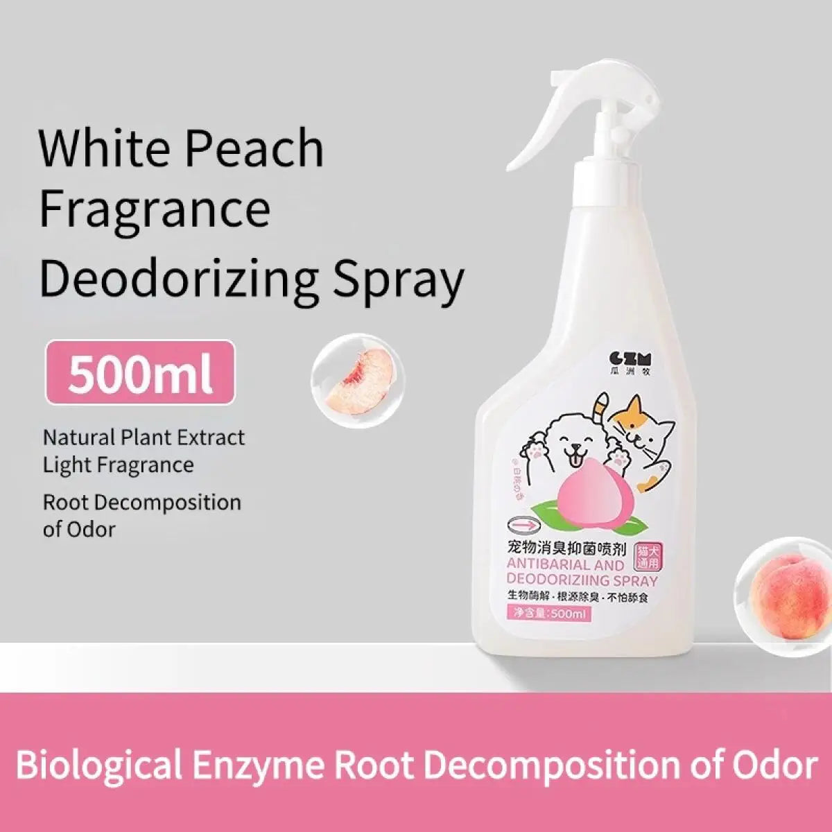 Enzyme Pet Odor Eliminator Spray – Urine & Stain Remover with Antibacterial Action