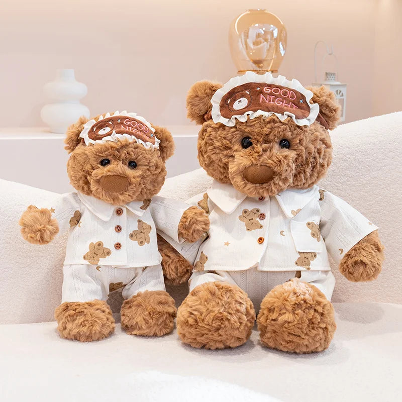 Cozy Pajama Bear Plush with Sleep Mask