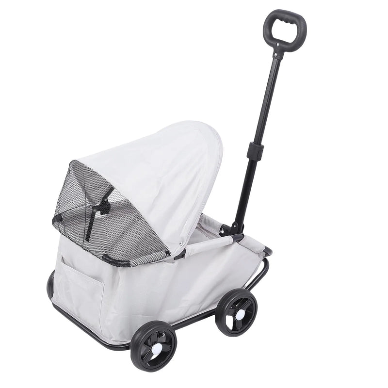 Foldable Pet Stroller with Sun Canopy
