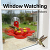 2-in-1 Hummingbird Feeder with Suction Cup & Hanging Design