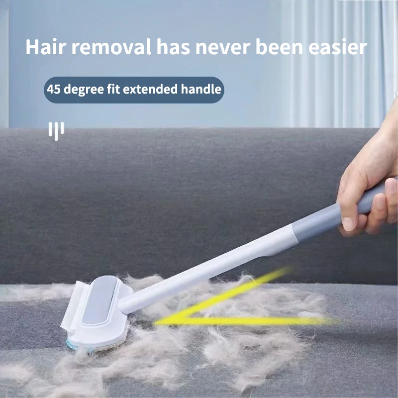 Multi-Surface Pet Hair Remover Brush with Self-Cleaning Base