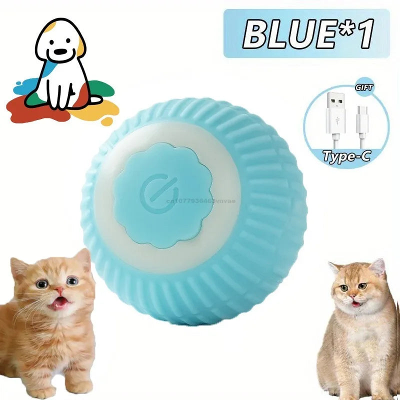 Interactive Automatic Rolling Cat Toy with Tail