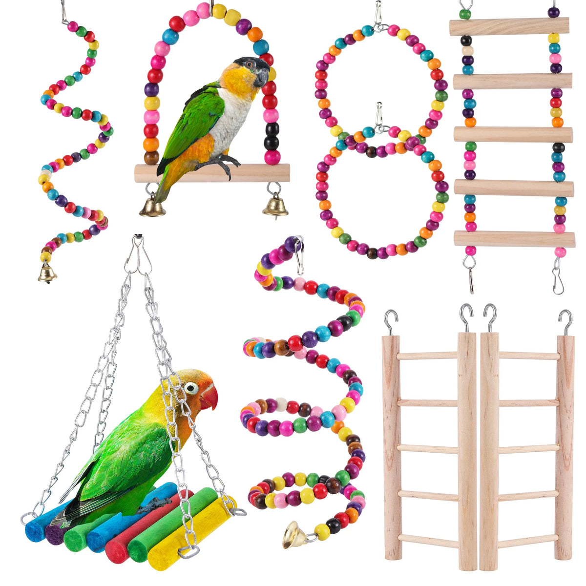 Braided Hanging Rope Chew Toy for Parrots & Small Birds