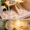 L-Shaped Wooden Hamster Platform with Stairs