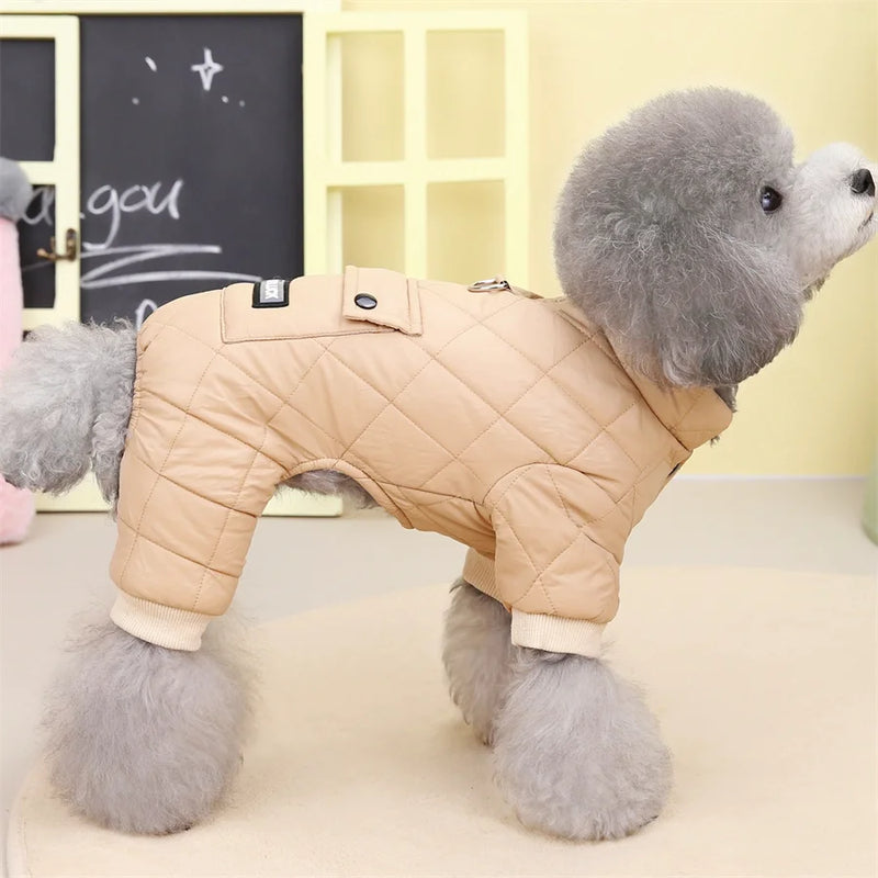 Mono de Algodón Acogedor para Perro con Capucha Impermeable