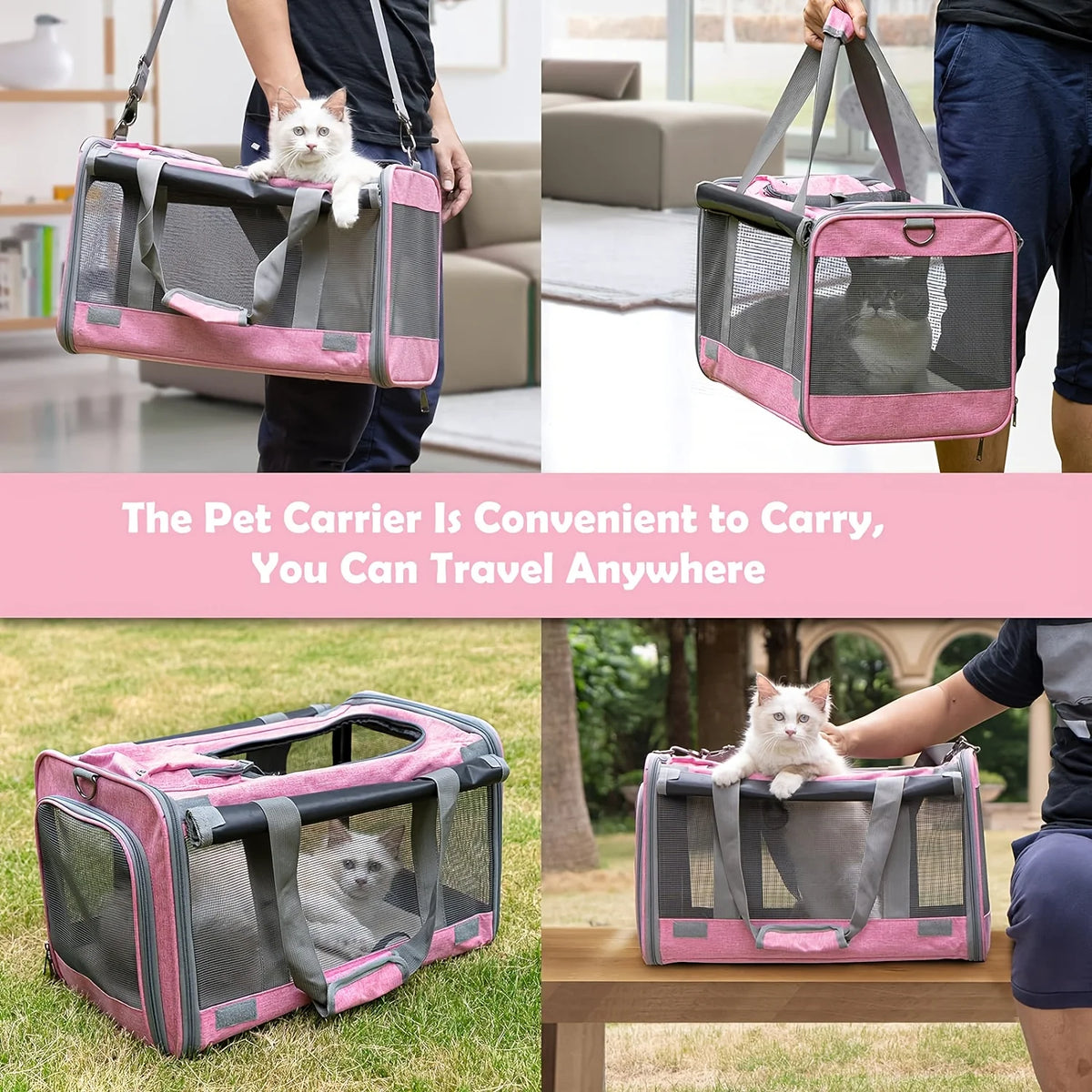 Soft-Sided Pet Carrier for Large and Medium Cats & Dogs