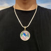 Custom Photo Medallion Pendant Necklace in 18k Gold Finish