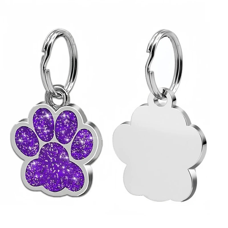 Personalized Engraved Pet ID Tag with Glitter Finish