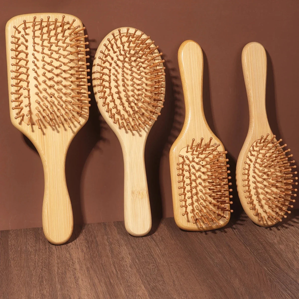 Natural Bamboo Air Cushion Scalp Massage Hair Brush – Detangling & Anti-Static