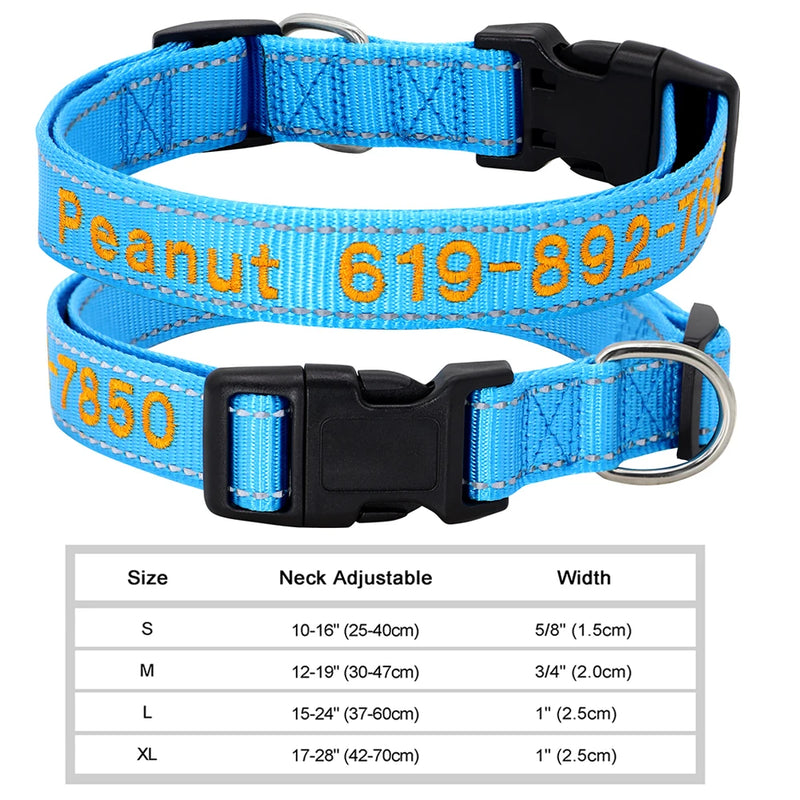 Personalisierte bestickte Nylon-Hundehalsband
