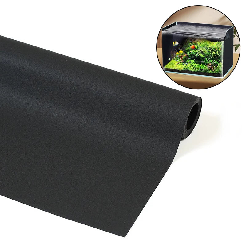 Electrostatic Aquarium Background Film – Matte Black, Water-Activated
