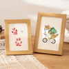 Wooden Baby Handprint & Pet Paw Print Keepsake Frame with Imprint Kit