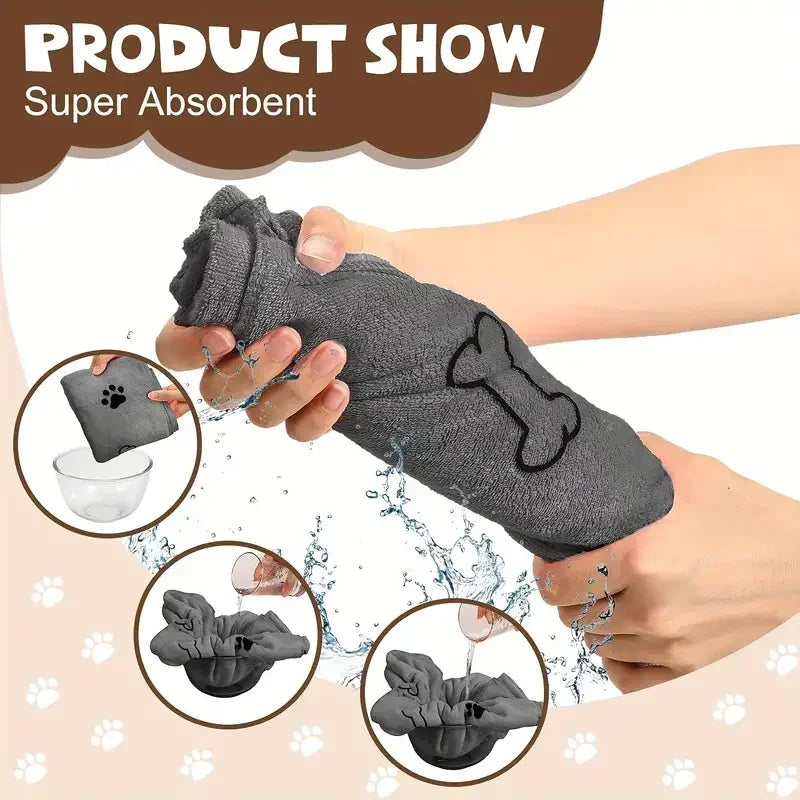 Ultra-Soft Quick-Dry Pet Bath Towel for Dogs and Cats