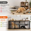 Extra Large Wooden Double Dog Crate with Divider and 3 Doors