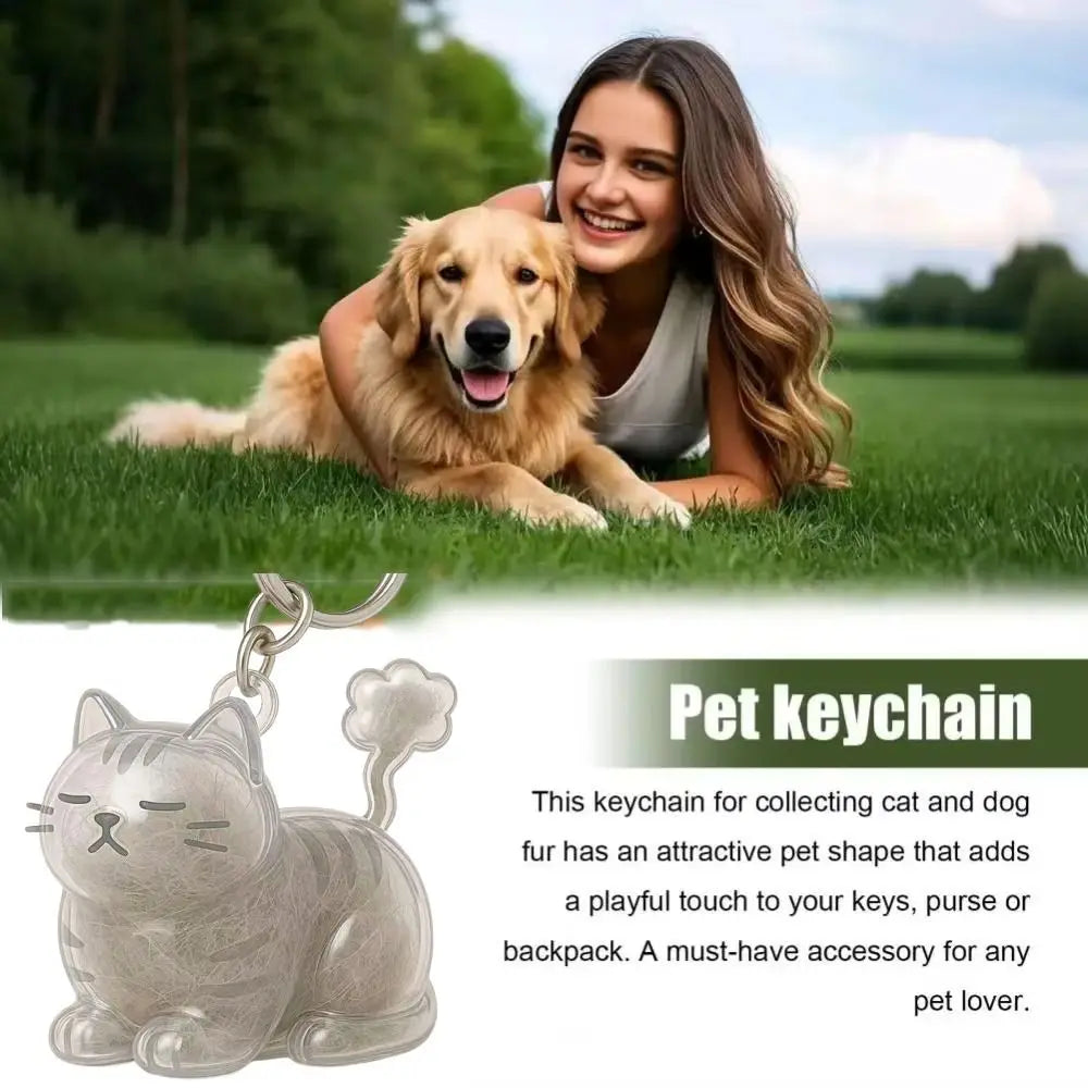 Pet Hair Storage Keychain – Transparent Dog & Cat Fur Keepsake Pendant