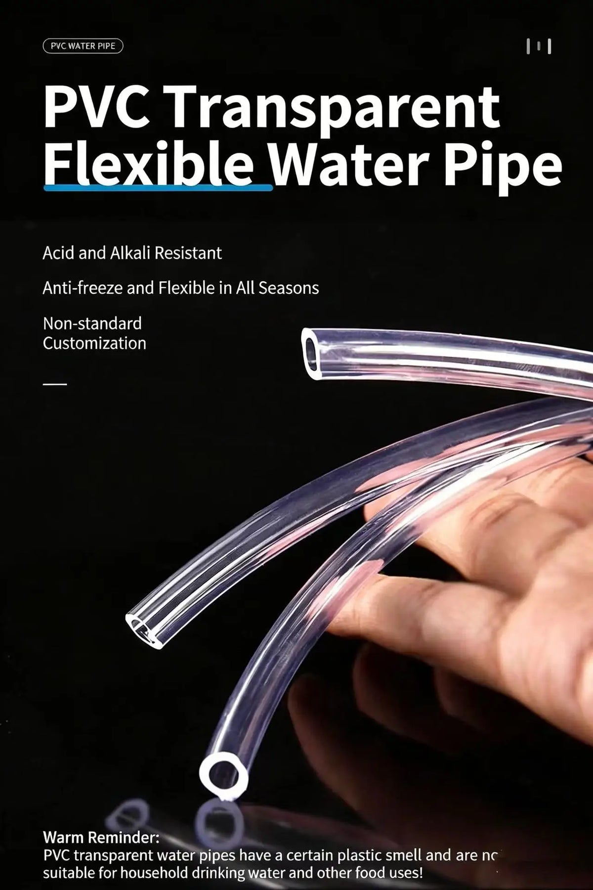 Clear PVC Flexible Water Tubing for Aquariums, Pumps, and Garden Use