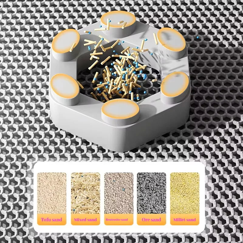 Double-Layer Waterproof Cat Litter Mat with Honeycomb Design