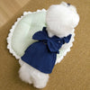 Vintage Corduroy Pet Dress with Bow and Ruffle Skirt