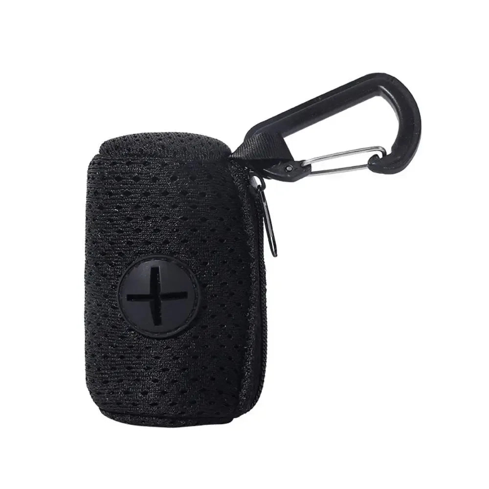 Portable Mesh Dog Waste Bag Dispenser with Carabiner Clip