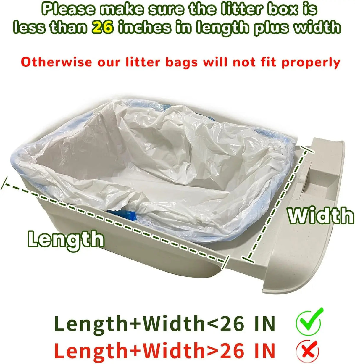 Drawstring Cat Litter Box Liners for Self-Cleaning Litter Boxes