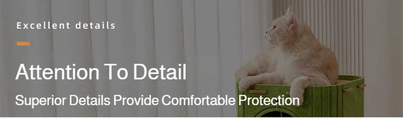 بيت قطط مغلق شتوي مع فتحة شجرة ولوح خدش متعدد الطبقات