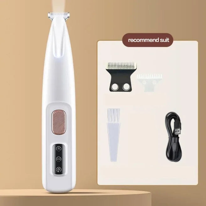 Cordless Waterproof Dog Paw Trimmer with LED Light