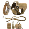Tactical Dog Harness with MOLLE Pouches and Collar Set