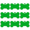 Green bone-shaped dog ID tags for pets