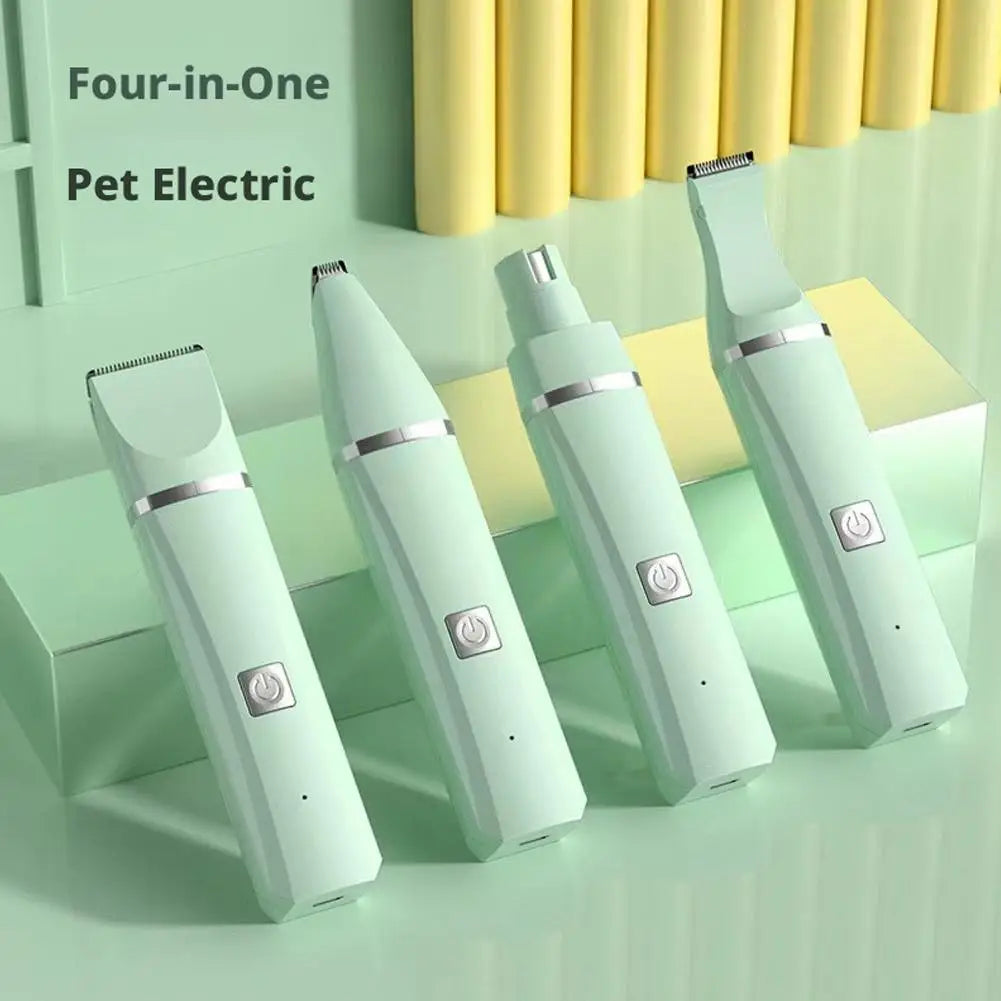 4-in-1 Rechargeable Pet Grooming Kit with Dual-Speed Ceramic Blade