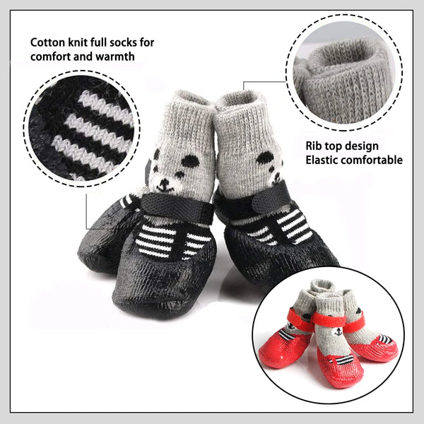4-Pack Non-Slip Dog Socks for Licking and Biting Prevention