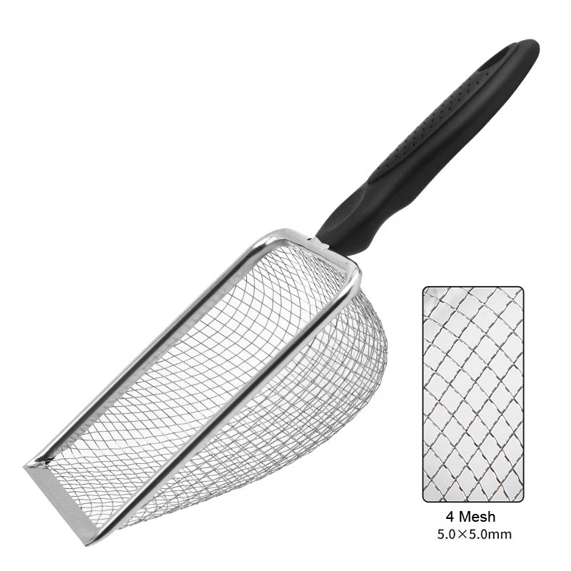 Stainless Steel Mesh Scoop for Reptile Terrariums and Cat Litter