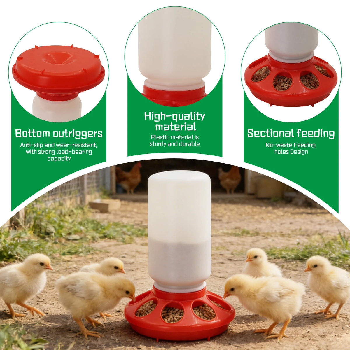 Automatic Poultry Feeder and Waterer Set