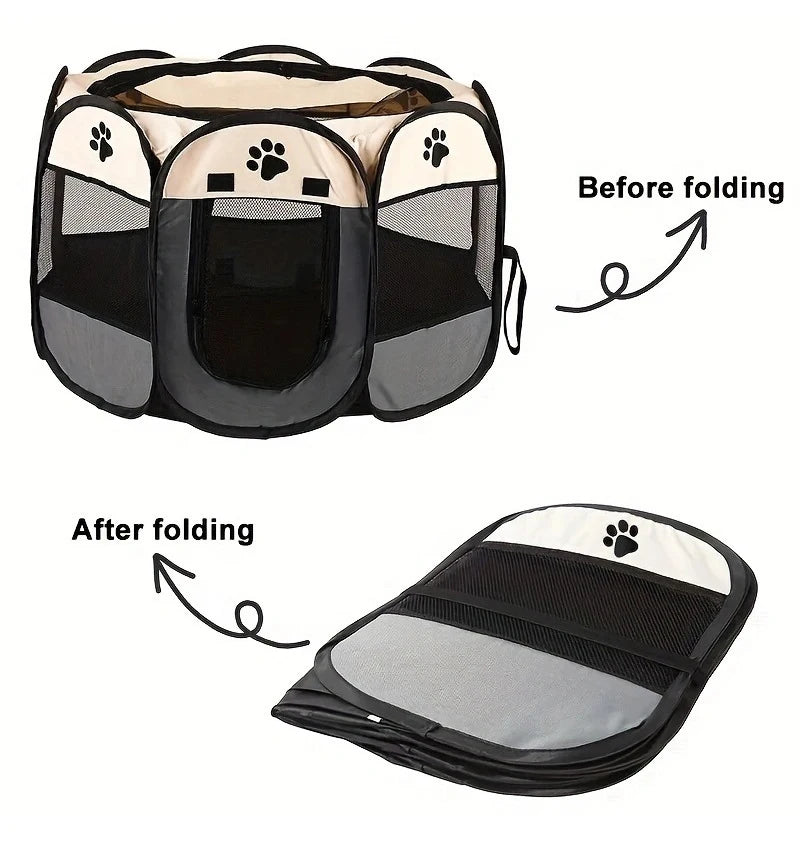 Foldable Octagonal Pet Tent with Mosquito Netting