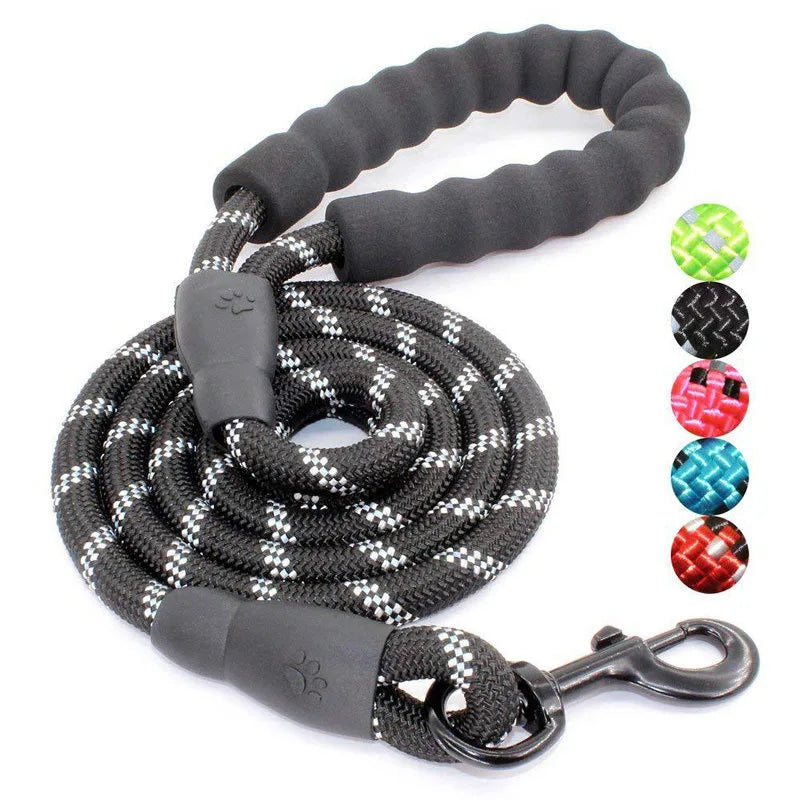 Reflective Dog Leash with Padded Handle - Heavy Duty Double Rope