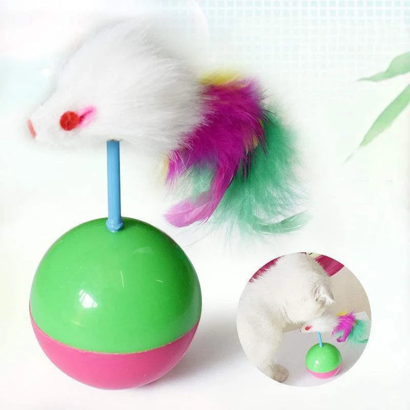 Ensemble de Jouets Interactifs pour Chats avec Plume et Souris en Peluche