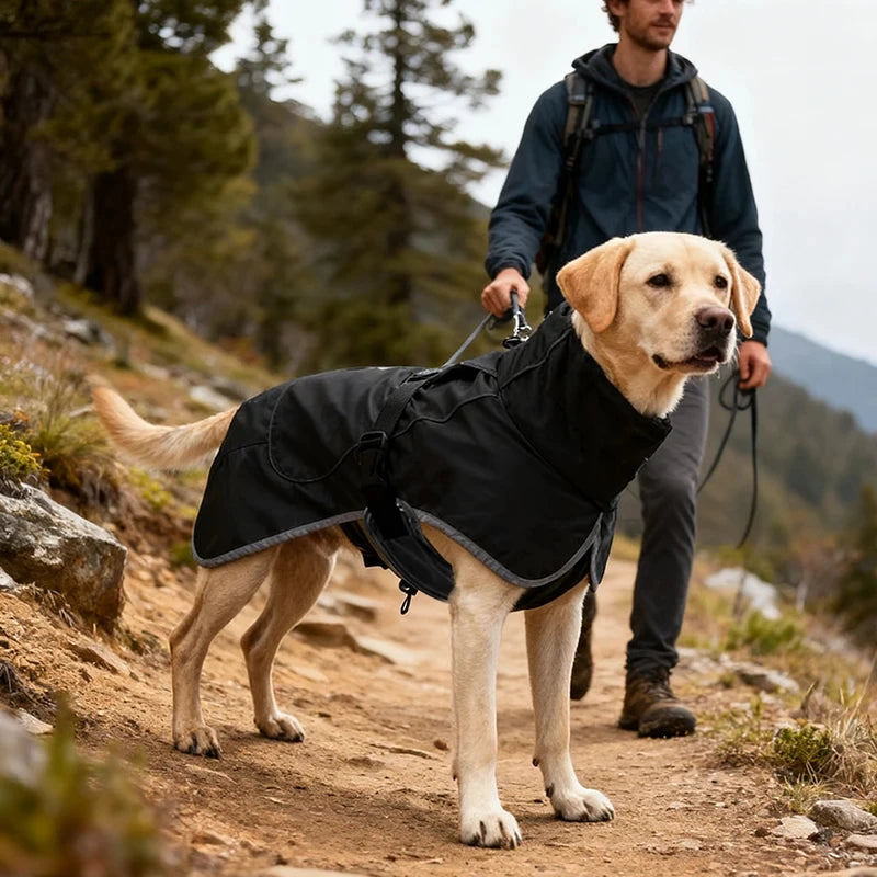 Waterproof Dog Raincoat with Reflective Strip and Adjustable Fit