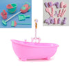 Miniature Bathroom Playset with Bathtub for Fashion Dolls