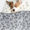 Couverture pour animaux douce et grise avec motif de pattes