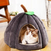3D Pumpkin Pet House - Semi-Enclosed Bed with Removable Cushion
