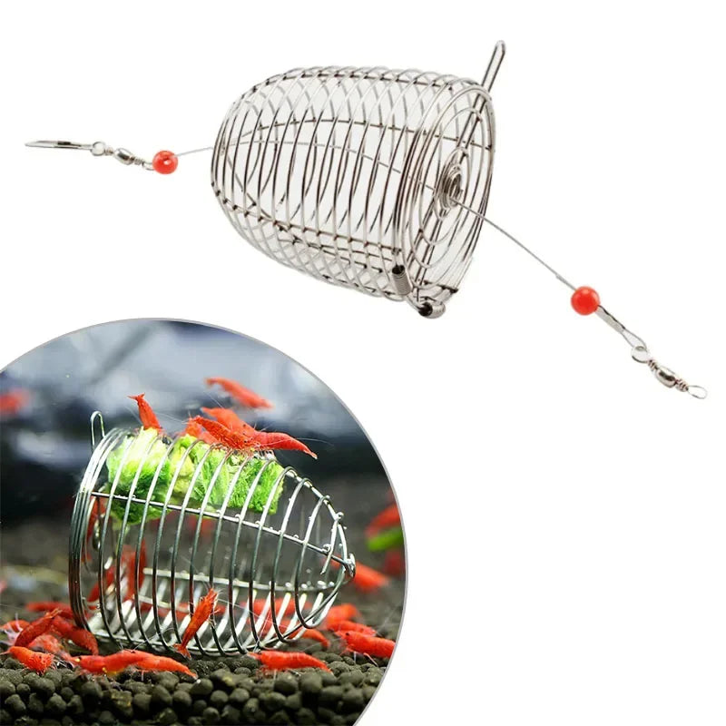 Bol à crevettes en acier inoxydable avec filet et fil de pêche pour l'alimentation