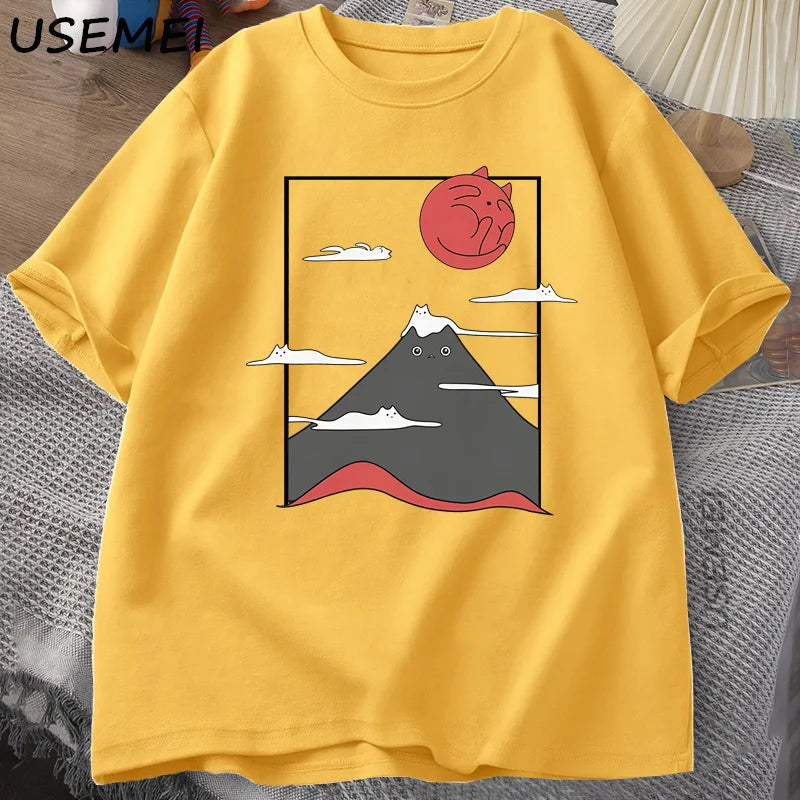 Camiseta Gráfica de Gato Divertida
