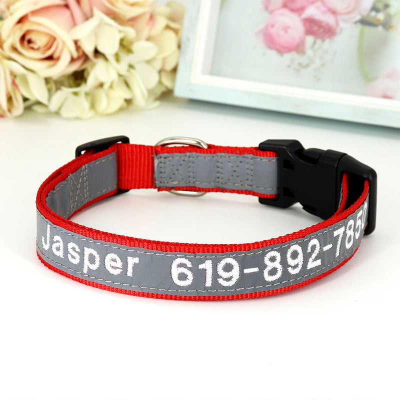 Personalisierte bestickte Nylon-Hundehalsband