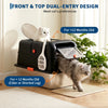 Large Stainless Steel Enclosed Cat Litter Box with Anti-Slip Base