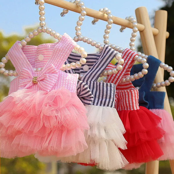 Dog Summer Dress with Lace Skirt