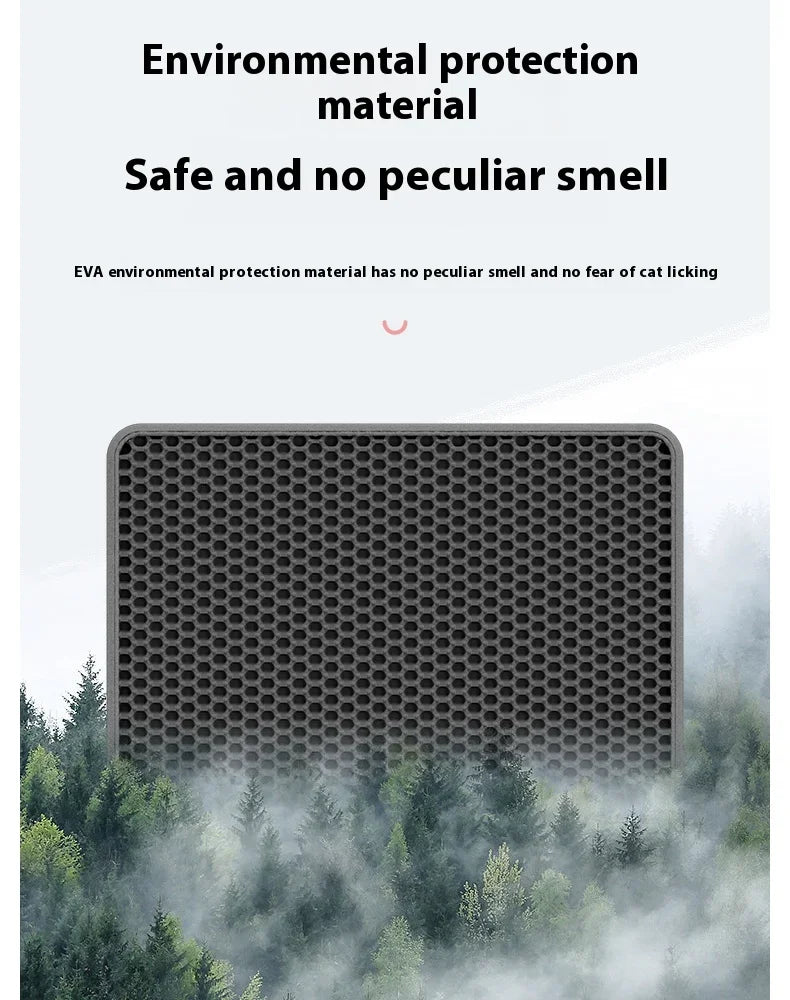 Double-Layer Waterproof Cat Litter Mat with Non-Slip Base