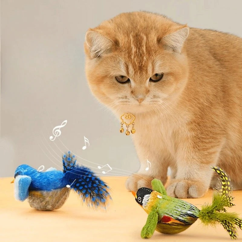 Juguete Interactivo de Peluche con Forma de Pájaro para Gatos, con Clip