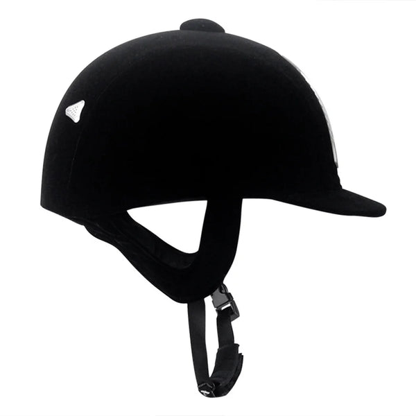 Casco de Equitación Negro, Transpirable y Ajustable