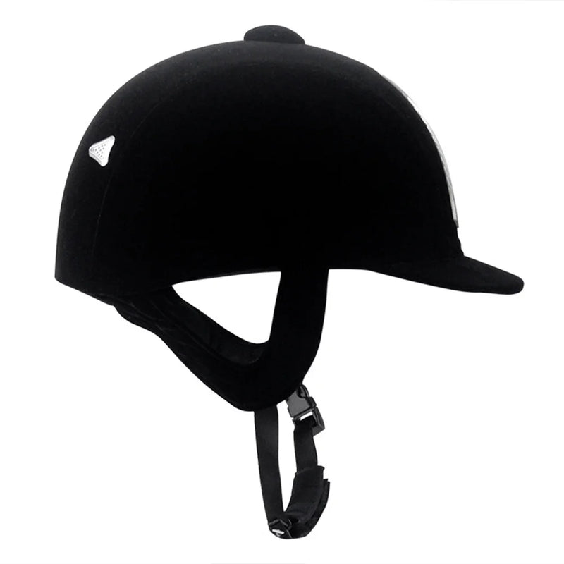 Casco de Equitación Negro, Transpirable y Ajustable
