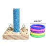 Bird Training Toys Set: Wooden Block Puzzle and Rings for Parrots