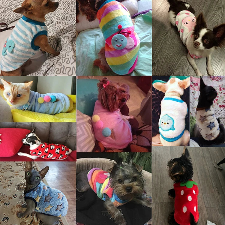 Cozy Flannel Dog Vest for Small Pets